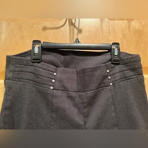 Women's Pant Stretch Pull-On Straight-Leg Gray/Graphite 14 Office Attire Travel